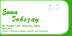 emma dobszay business card